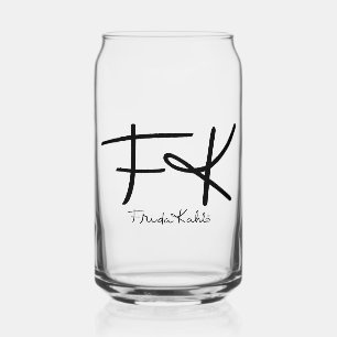Frida Kahlo "FK" Monogramm-Signatur Dosenglas