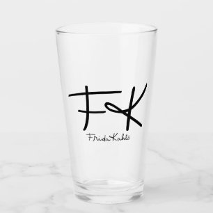 Frida Kahlo "FK" Monogramm-Unterschrift Glas