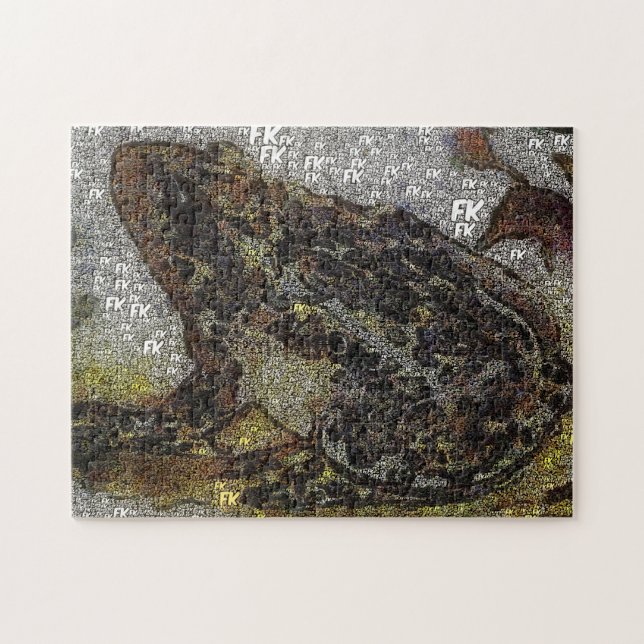 Frida Kahlo FK-Style Frog Painting 2 Puzzle (Horizontal)