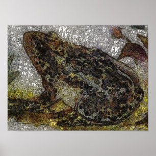 Frida Kahlo FK-Style Frog Painting Poster