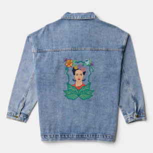 Frida Kahlo Floral Frame Graphic Jeansjacke