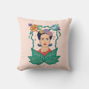 Frida Kahlo Floral Frame Graphic Kissen