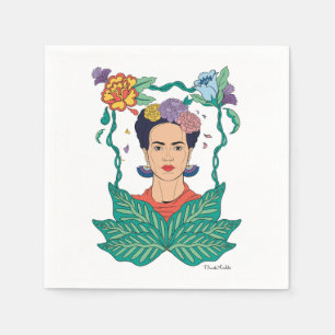 Frida Kahlo Floral Frame Graphic Serviette