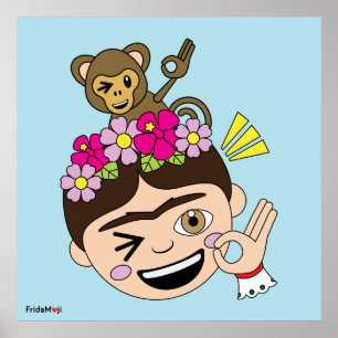 Frida Kahlo   FridaMoji - A OK Poster
