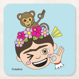 Frida Kahlo   FridaMoji - A OK Rechteckiger Pappuntersetzer