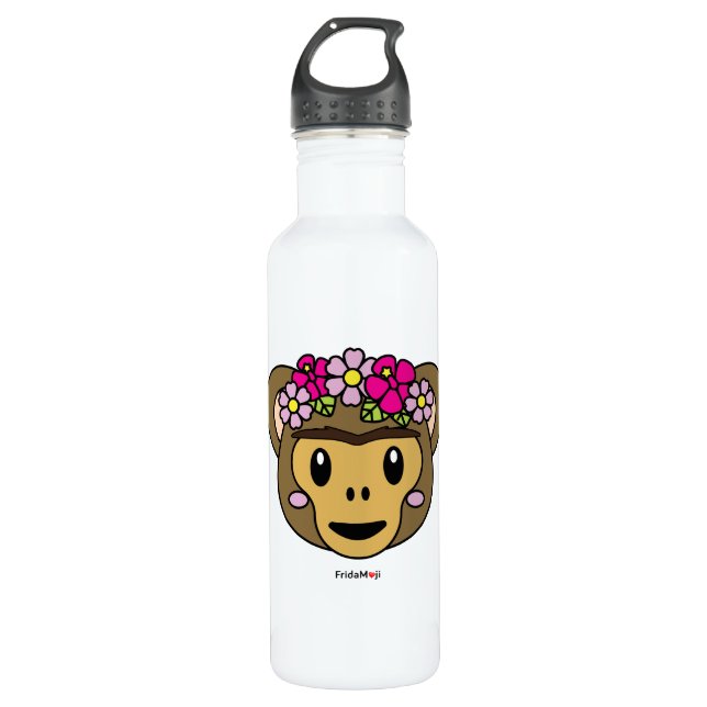 Frida Kahlo | FridaMoji - Affe Edelstahlflasche (Vorderseite)