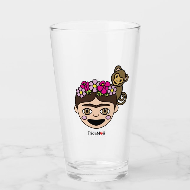Frida Kahlo | FridaMoji - glücklicher Frida Glas (Vorderseite)