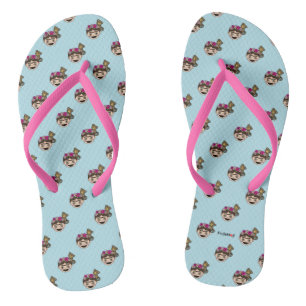 Frida Kahlo FridaMoji - Happy Frida Flip Flops