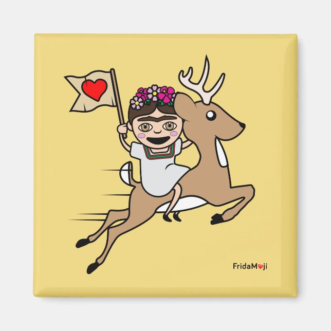 Frida Kahlo | FridaMoji - Rentier Magnet (Vorne)