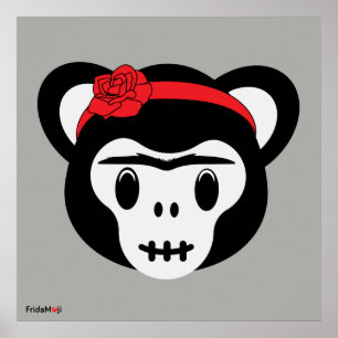 Frida Kahlo   FridaMoji - Tag des Toten Affen Poster