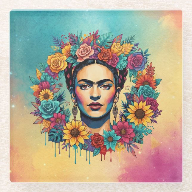 Frida Kahlo Glasuntersetzer (Vorderseite)
