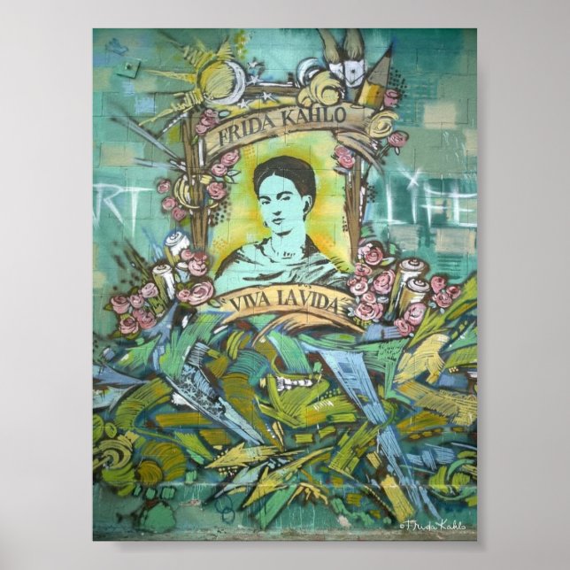 Frida Kahlo Graffiti Poster (Vorne)