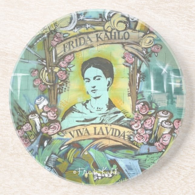 Frida Kahlo Graffiti Sandstein Untersetzer (Vorne)