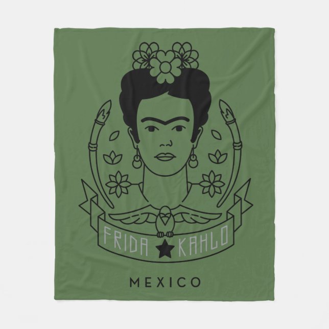 Frida Kahlo | Heldin Fleecedecke (Vorderseite)