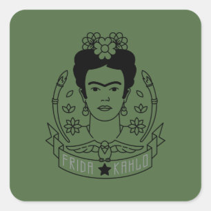 Frida Kahlo Heldin Quadratischer Aufkleber