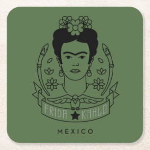 Frida Kahlo   Heldin Rechteckiger Pappuntersetzer