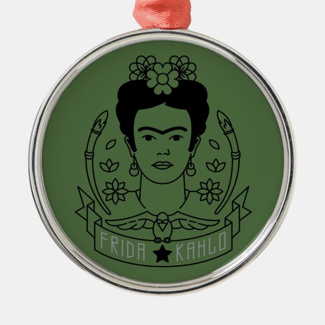 Frida Kahlo | Heroína Silbernes Ornament (Vorne)