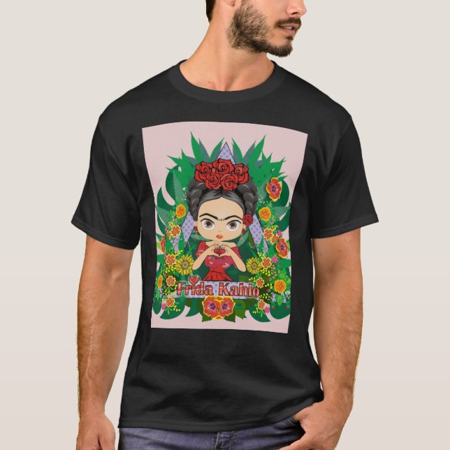 Frida Kahlo Herz-Blume ästhetisch Graphic T-Shir T-Shirt (Vorderseite)