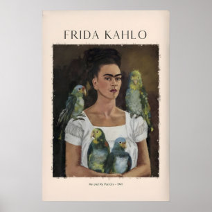 Frida Kahlo Ich und meine Papageien Selbstporträt  Poster