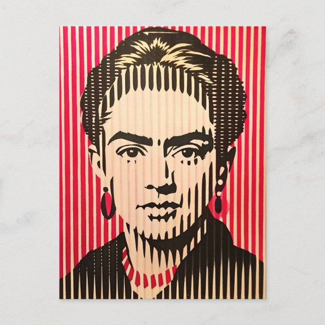 Frida Kahlo im BAUHAUS-Stil Postkarte (Vorderseite)