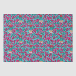 Frida Kahlo in Pink Bougainvillea Seidenpapier