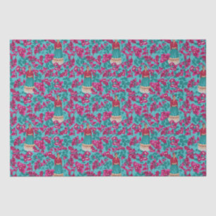 Frida Kahlo in Pink Bougainvillea Seidenpapier