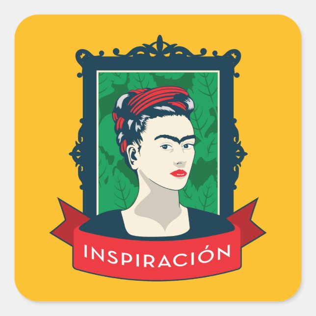 Frida Kahlo | Inspiración Quadratischer Aufkleber (Vorderseite)