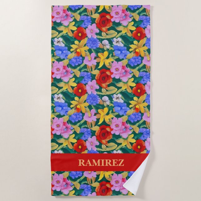 Frida Kahlo Inspiriert Badetuch (Vorderseite)