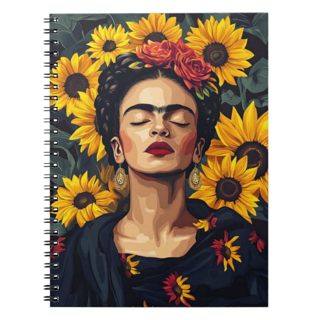 "Frida Kahlo Inspiriert individualisierbares Noteb Notizblock (Vorderseite)