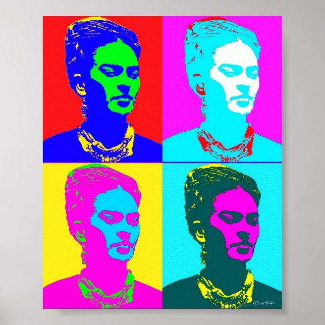 Frida Kahlo Inspiriert Portrait Poster (Vorne)
