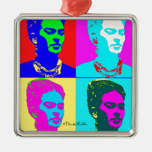 Frida Kahlo Inspiriert Portrait Silbernes Ornament