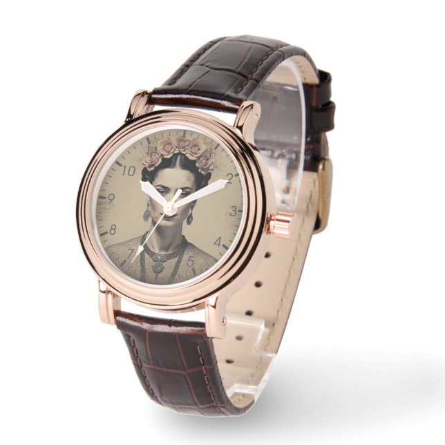 Frida Kahlo - Komplexe Doppelexposition Surreal Ar Armbanduhr (Winkel)