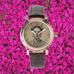 Frida Kahlo - Komplexe Doppelexposition Surreal Ar Armbanduhr<br><div class="desc">Treten Sie ein in die Welt von Frida Kahlo mit dieser faszinierenden Uhr, wo doppelte Belichtungskunst auf einer gerissenen Vintagen Postkarte Surrealismus trifft. Dieses einzigartige Design ist ein Fest der Komplexität, indem moderne und Vintage Elemente kombiniert werden, um ein Accessoire zu schaffen, das sowohl dynamisch als auch zeitlos ist. Diese...</div>