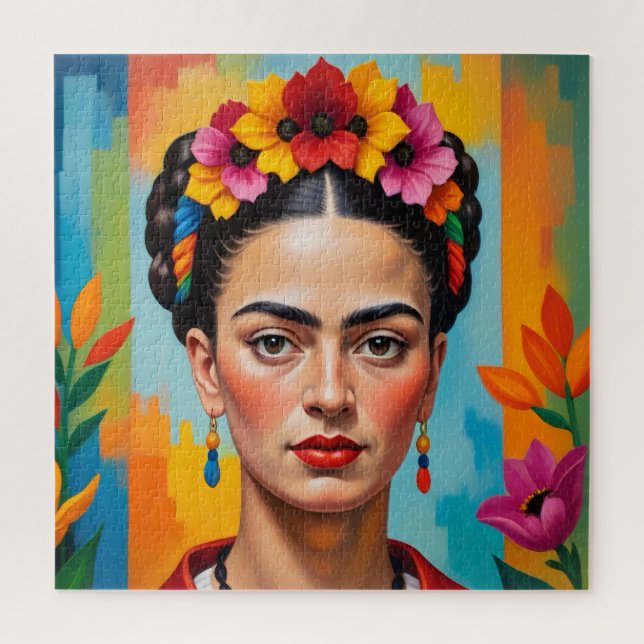 Frida Kahlo Künstlerin Puzzle (Vertikal)