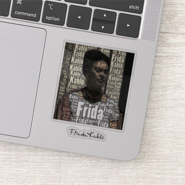 Frida Kahlo Lettering Portrait 2 Aufkleber (Detail)