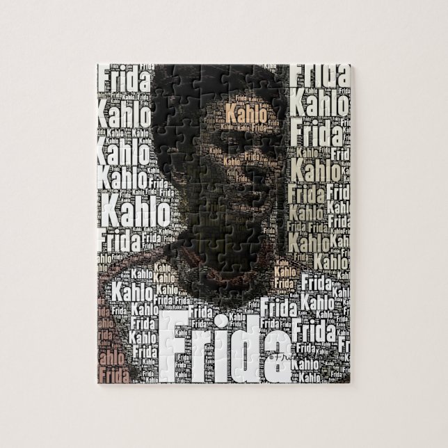 Frida Kahlo Lettering Portrait Puzzle (Vertikal)