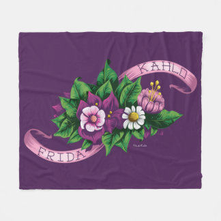 Frida Kahlo | lila Blumenblumenstrauß Fleecedecke