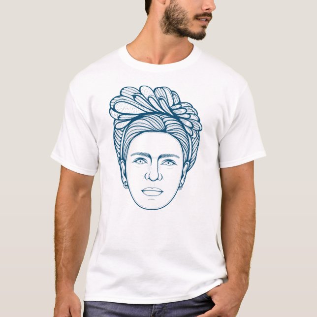 Frida Kahlo Line Art T-Shirt (Vorderseite)