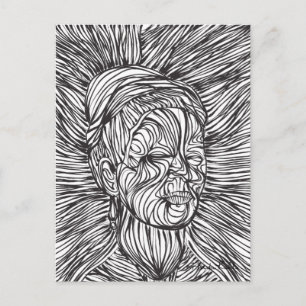 Frida Kahlo Lines Portrait Postkarte