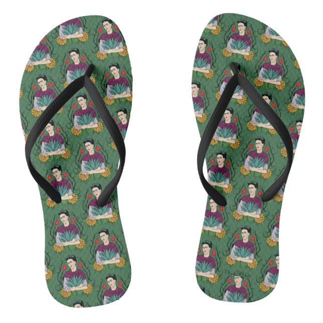 Frida Kahlo| Mi Mexico Lindo Muster Flip Flops (Fußbett)