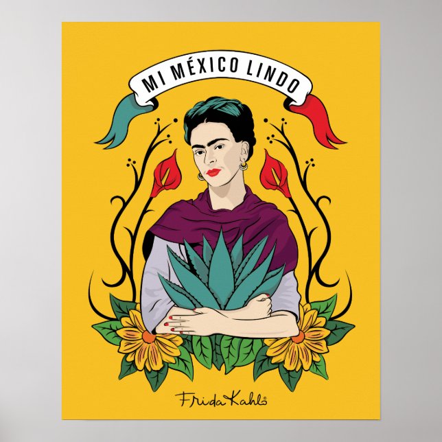 Frida Kahlo | Mi Mexico Lindo Poster (Vorne)