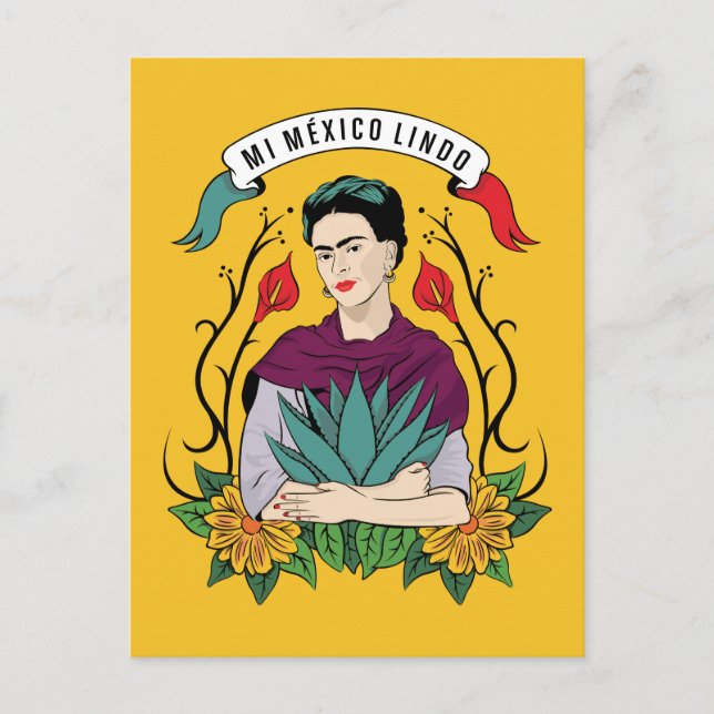 Frida Kahlo | Mi Mexico Lindo Postkarte (Vorderseite)