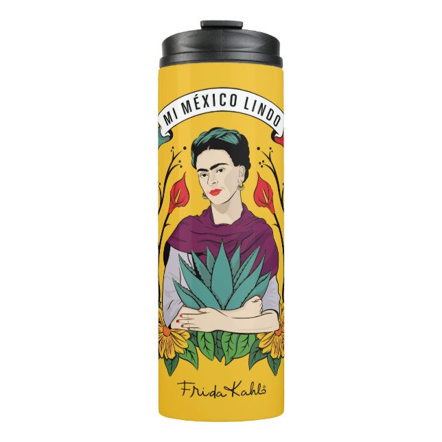 Frida Kahlo | MI Mexiko Lindo Thermosbecher (Vorderseite)
