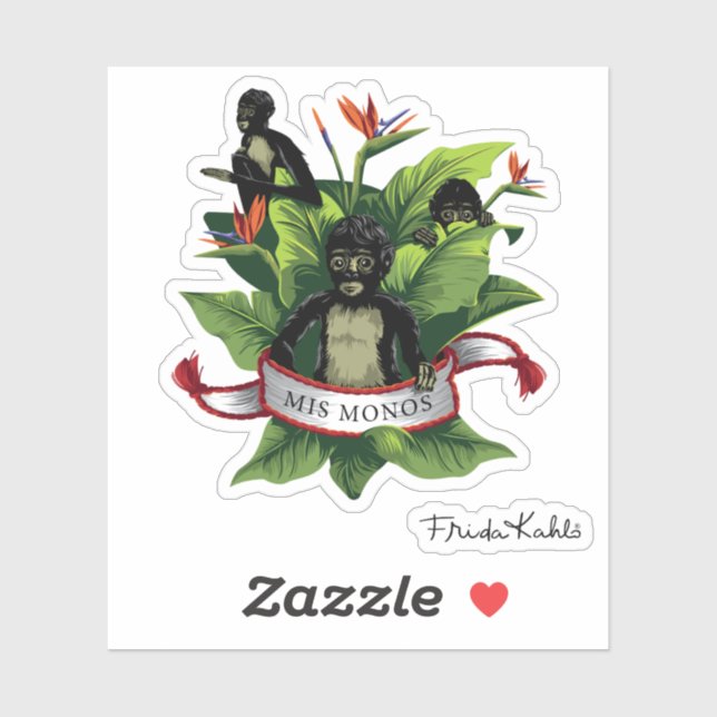 Frida Kahlo | Mis Monos Aufkleber (Blatt)