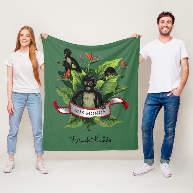 Frida Kahlo | Mis Monos Fleecedecke (Beispiel)