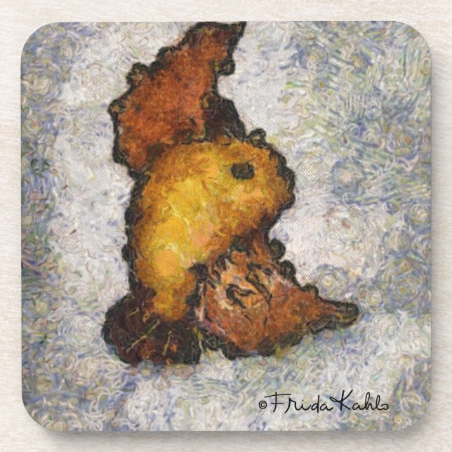 Frida Kahlo Monet-Style Bird Painting Getränkeuntersetzer (Vorderseite)