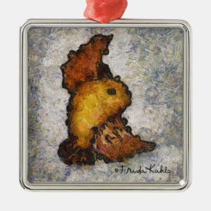 Frida Kahlo Monet-Style Bird Painting Ornament Aus Metall