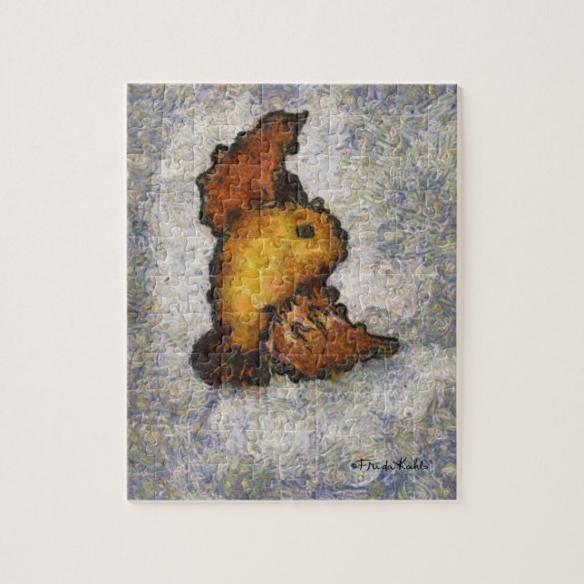 Frida Kahlo Monet-Style Bird Painting Puzzle (Vertikal)