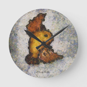 Frida Kahlo Monet-Style Bird Painting Runde Wanduhr