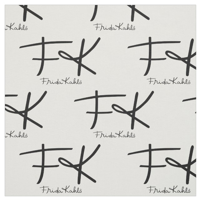 Frida Kahlo Monogram "FK" Signature Pattern Stoff (Muster)